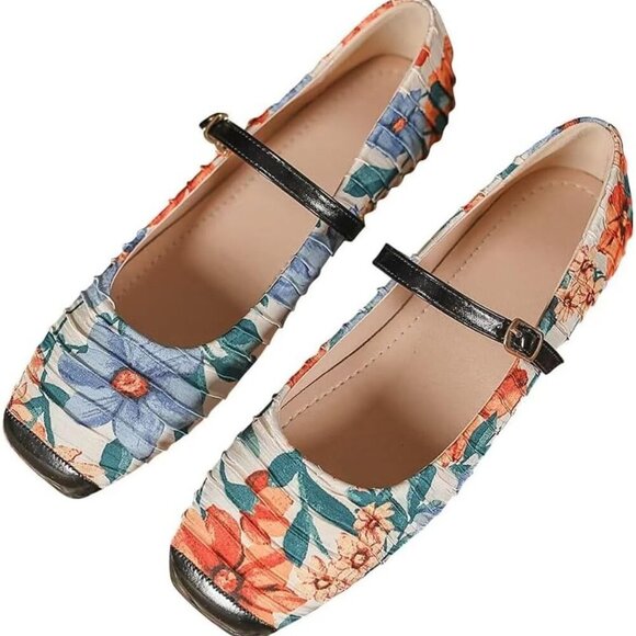 Women's Flat ShoesPolyurethaneSize 8Square ToeSlip OnCasual Comfortable - Picture 1 of 7